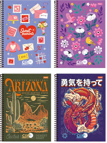 CADERNO QUADRICULADO CD - 7X7MM 80fls - PCT C/5 - CLIFF - 6098-5 - FORONI