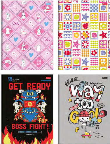 CADERNO 1/4 CAPA DURA 80 Fls - PCT C/5 - FUZY - 7038-7 - FORONI