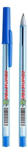 Caneta Esferográfica Compactor Fina 0.7mm 10 Unidades Tinta Azul