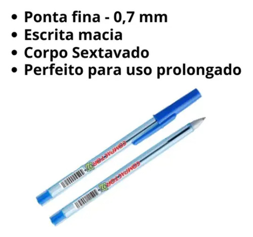 Caneta Esferográfica Compactor Fina 0.7mm 10 Unidades Tinta Azul