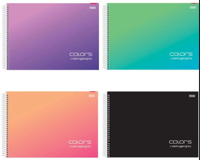 CADERNO DESENHO CARTOGRAFIA CD - 60Fls - PCT C/5 - COLORS - 10356 -  ANIMATIVA / SAO DOMINGOS