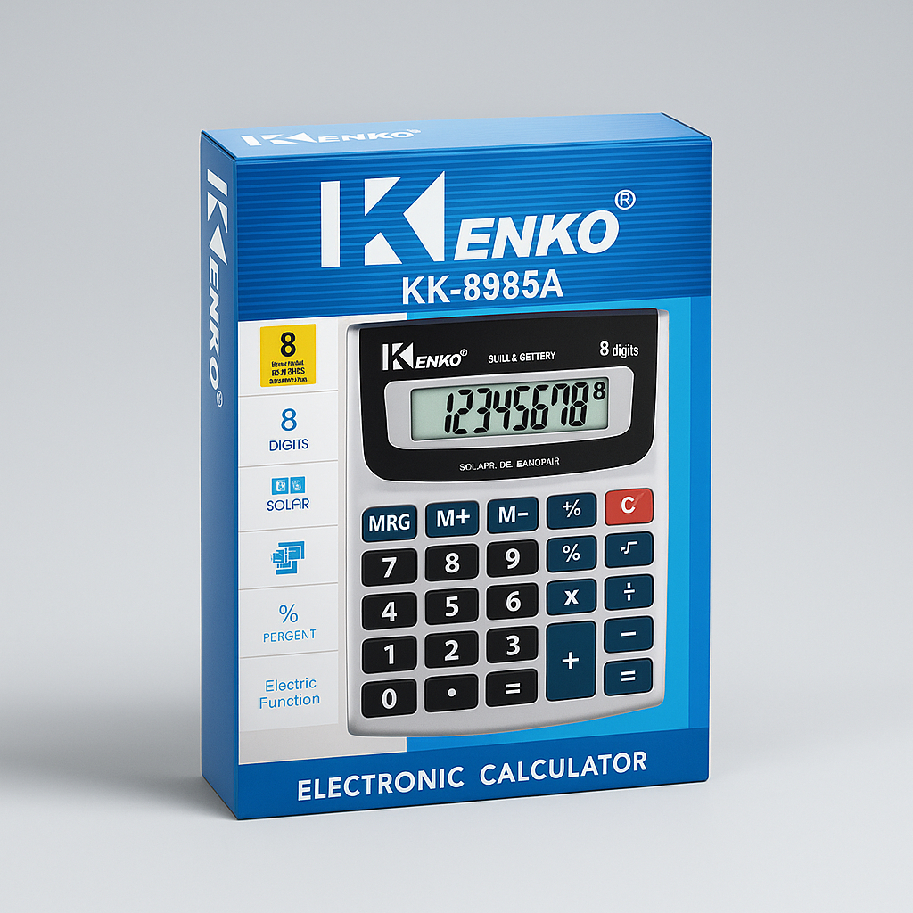 Calculadora De Mesa Escritório Comercial 8 Dígitos Kk-8985a Cor Prateado