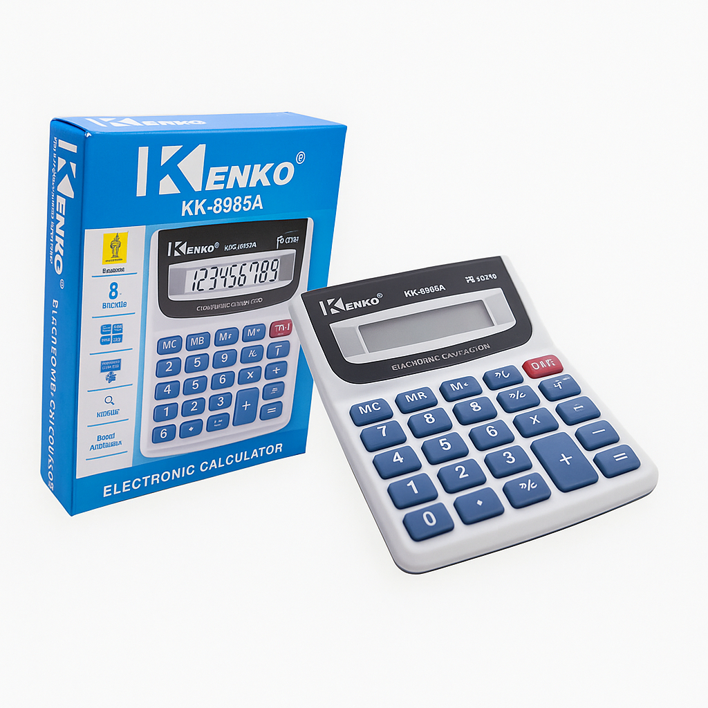 Calculadora De Mesa Escritório Comercial 8 Dígitos Kk-8985a Cor Prateado