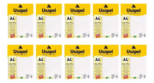 Papel Verge A4 Branco 180g 50 Folhas Usapel - Kit 10 Pacotes
