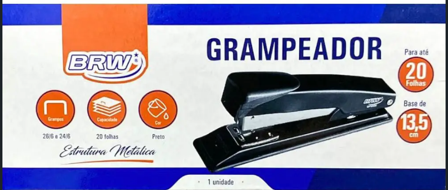 GRAMPEADOR METAL 13,5 CM - PRETO - MÉDIO - GP2000 - BRW