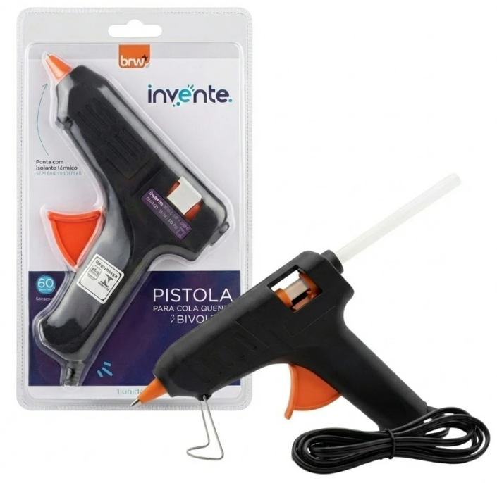 PISTOLA DE COLA QUENTE - GROSSA - PRETA - PI4001 - BRW