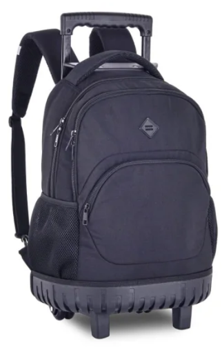 24598 - MOCHILA RODINHA 19'' - BASE REFORCADA -  PRETA - CLIO