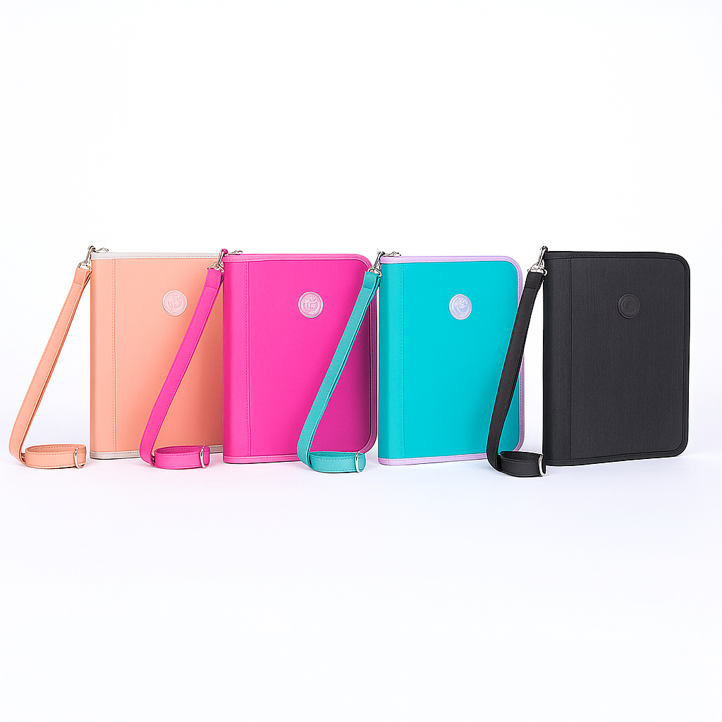 Fichário Kika Tecido Crinkle Dual Color – Escolar Feminino Sortido, Reforçado e Moderno