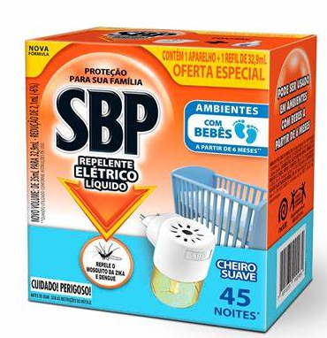 REPELENTE ELETRICO LIQUIDO SBP CHEIRO SUAVE APARELHO+REFIL 35ML