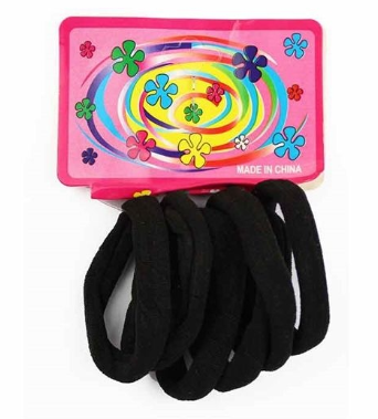 CARTELA ELASTICO PRETO MEIA P/CABELO C/6