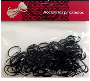 ELASTICO PEQ. PRETO SILICONE P/CABELO