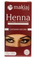 KIT HENNA CASTANHO ESCURO P/ SOBRANCELHA - MAKIAJ 1,5G