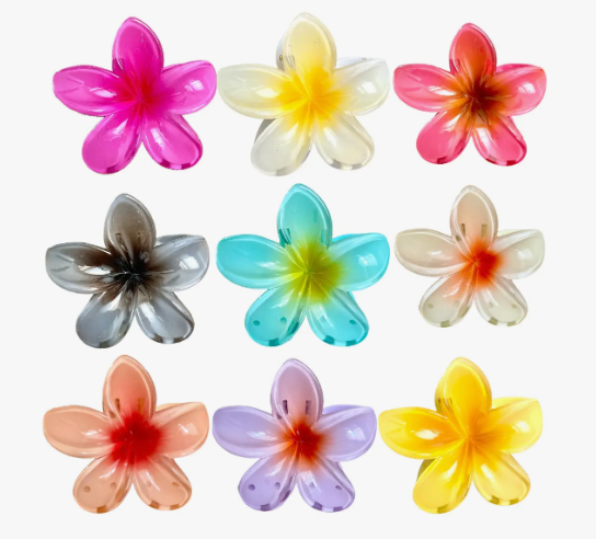 PRESILHA FLOR DE CABELO GRANDE CORES FOSCAS