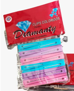 CLIPS COLORIDO DIAMANTY C/12