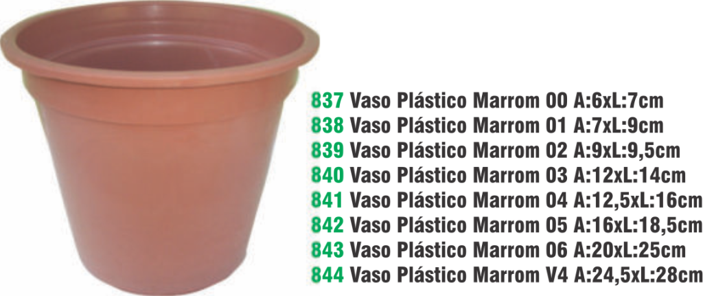 VASO PLASTICO MARROM 02 A.9 X L.9,5CM 300ML