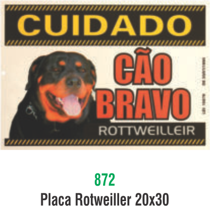 PLACA ROTTWEILLER 20X30