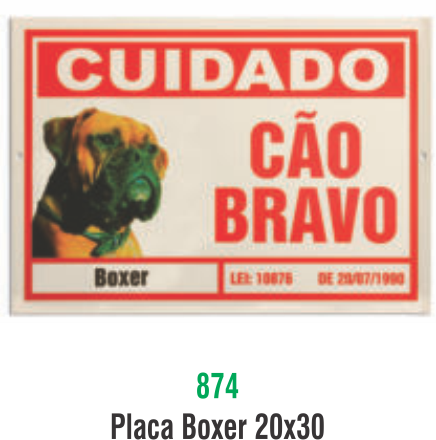 PLACA BOXER 20X30