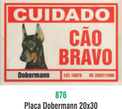 PLACA DOBERMAM 20X30