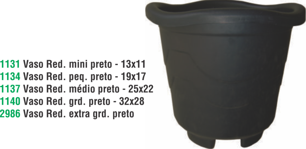 VASO RED MED PRETO 25X22