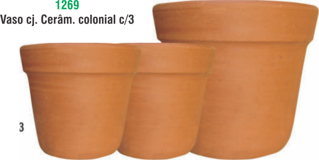 CJ VASO BARRO COLONIAL C/3