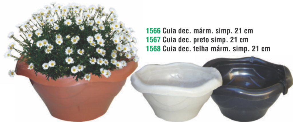 VASO CUIA DEC SIMP TELHA 21 CM