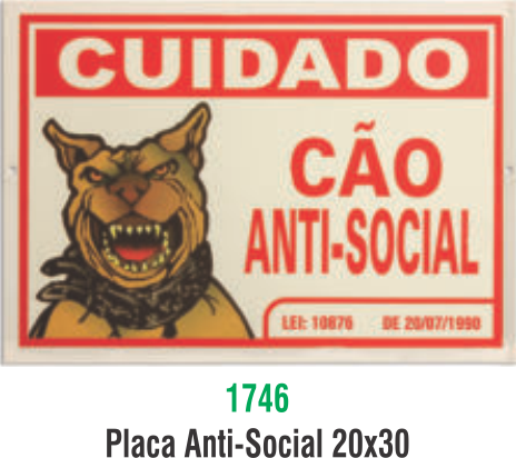 PLACA ANTI-SOCIAL 20X30