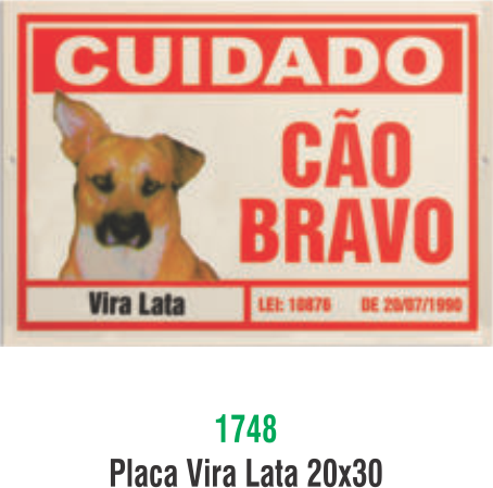 PLACA VIRA-LATA 20X30
