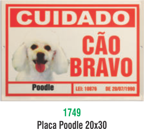 PLACA POODLE 20X30