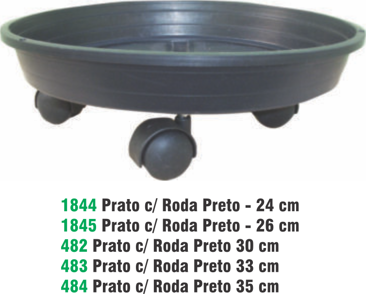 PRATO C RODA 24 CM PRETO