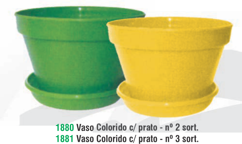 VASO COLOR C/ PRATO SORT. 3