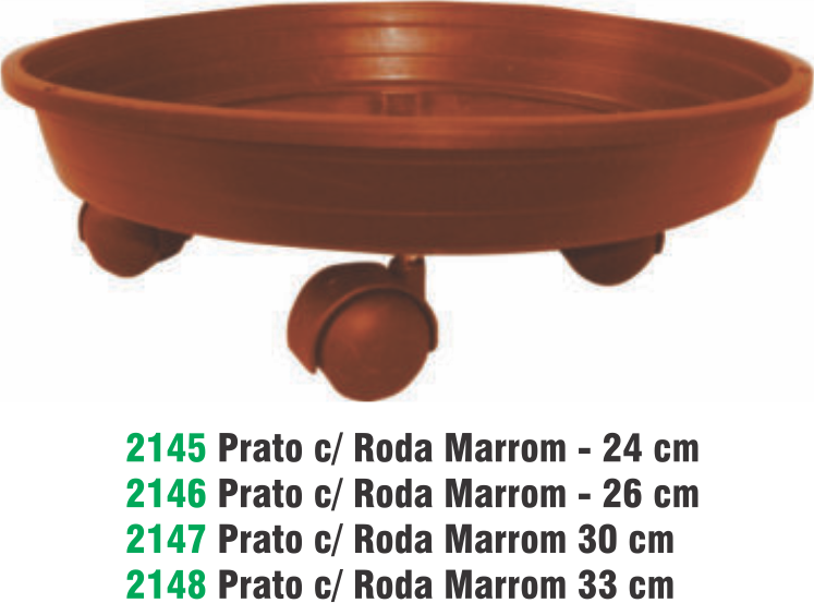 PRATO C RODA 24 CM MARROM