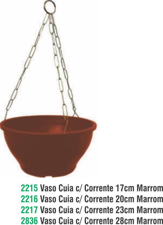 VASO CUIA C/CORRENTE MARROM 17CM 1,6LT
