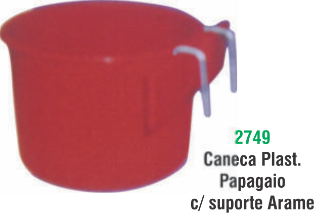 CANECA PLAST. PAPAGAIO C/ SUPORTE ARAME