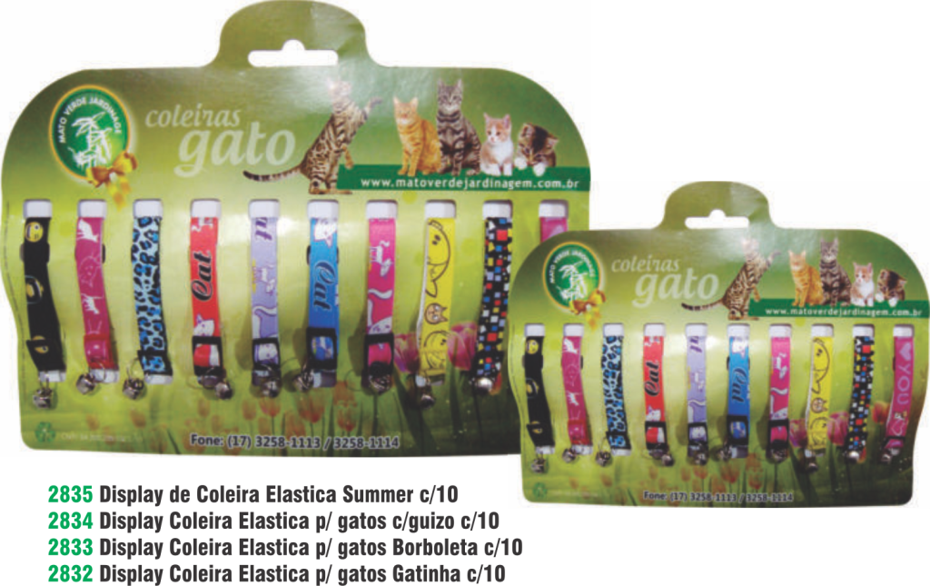 DISPLAY COLEIRA ELAST. P/GATO GATINHA C/ 10