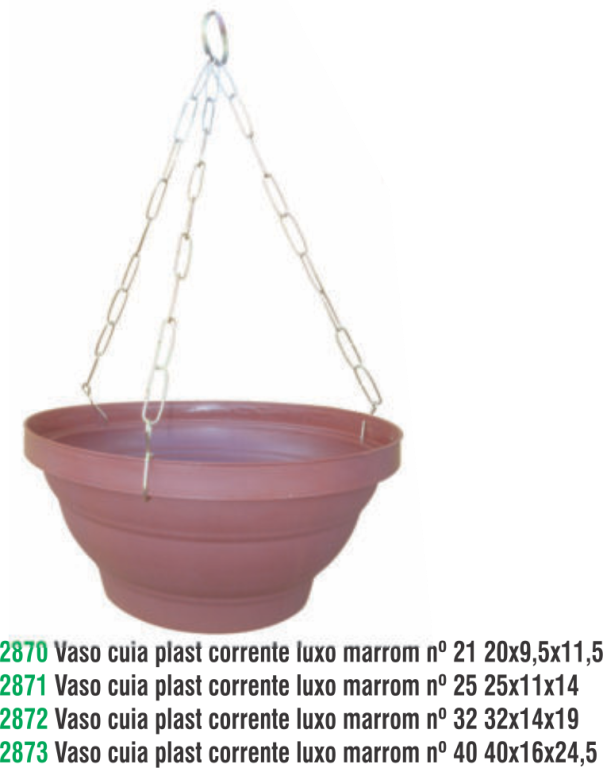 VASO CUIA PL. CORR. LUXO MARROM 40 10,5LT