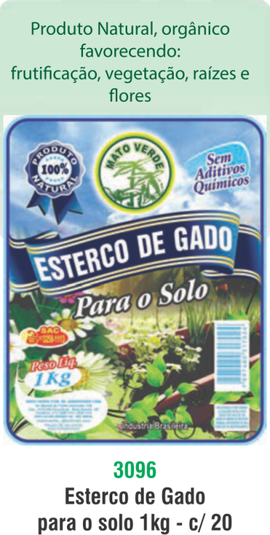 ESTERCO DE GADO 1KG - P/ SOLO