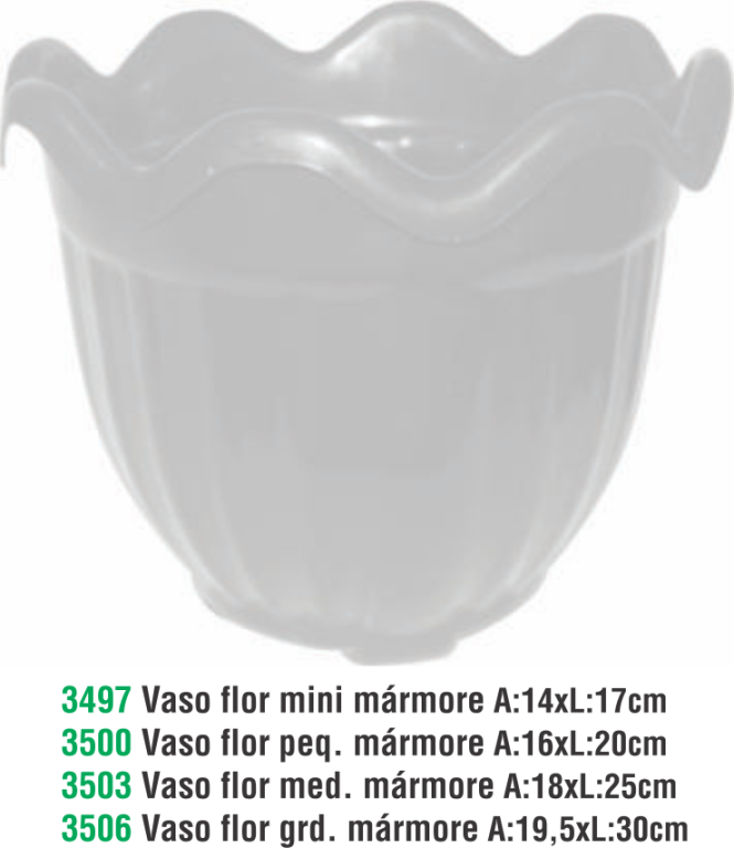 VASO FLOR MINI MARMORE A.14 X L. 17CM