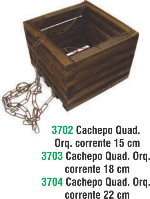 CACHEPO QUADRADO ORQ CORRENTE 22 CM