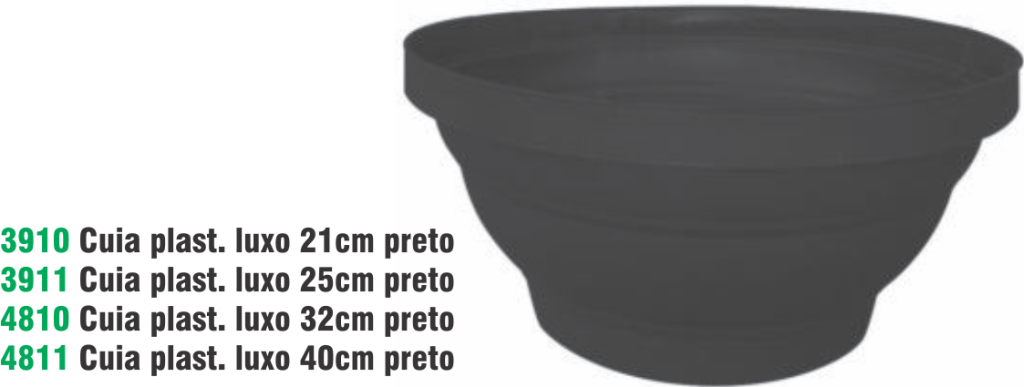 CUIA LUXO PRETA 25 CM 2,4LT