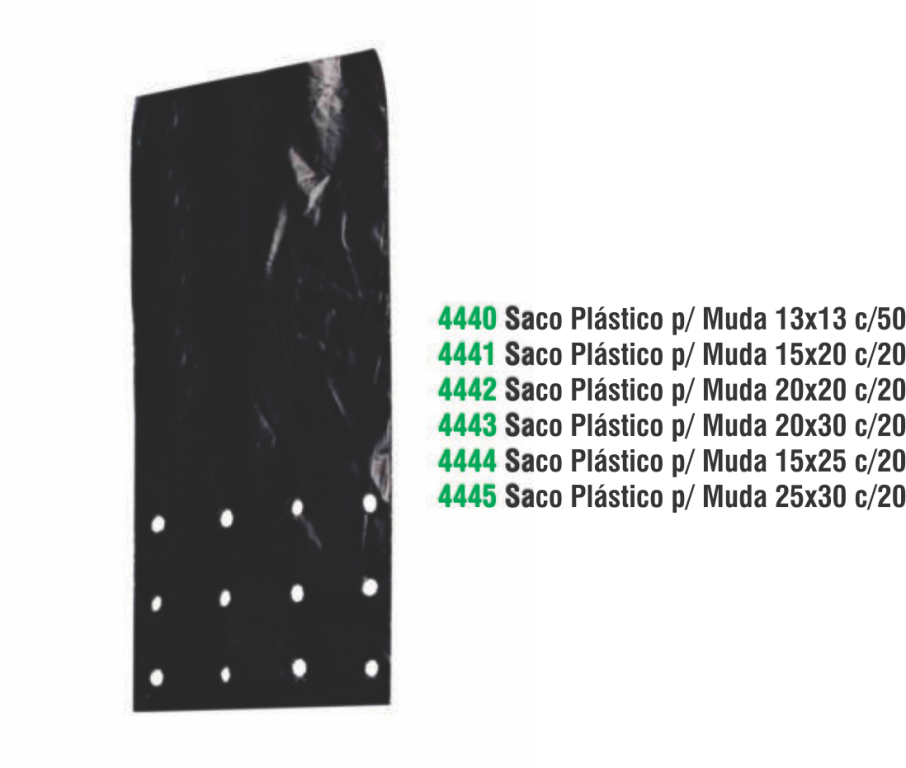 SACO PLASTICO P/ MUDAS 25X30 C/20