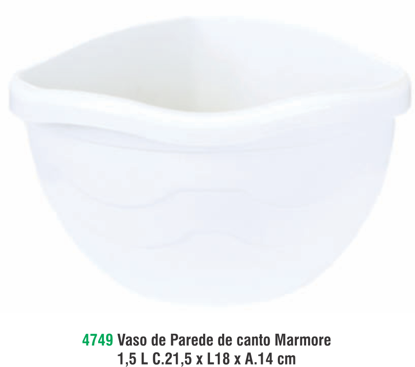 VASO DE PAREDE DE CANTO MARMORE 1,5 L