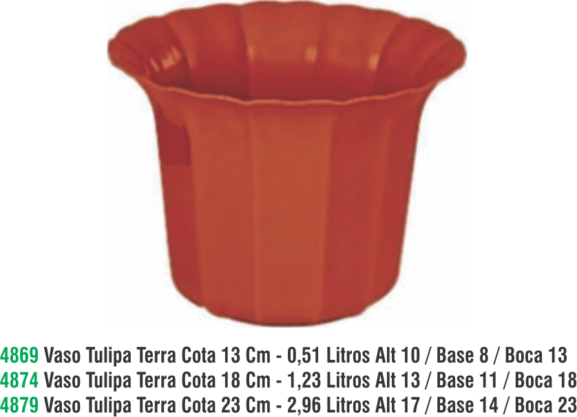 VASO TULIPA TERRA COTA 23X17 CM