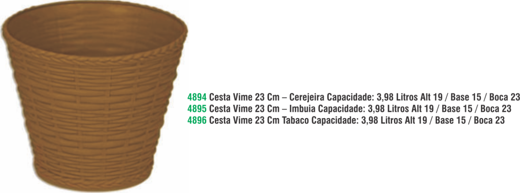CESTA VIME 23X19 CM - TABACO