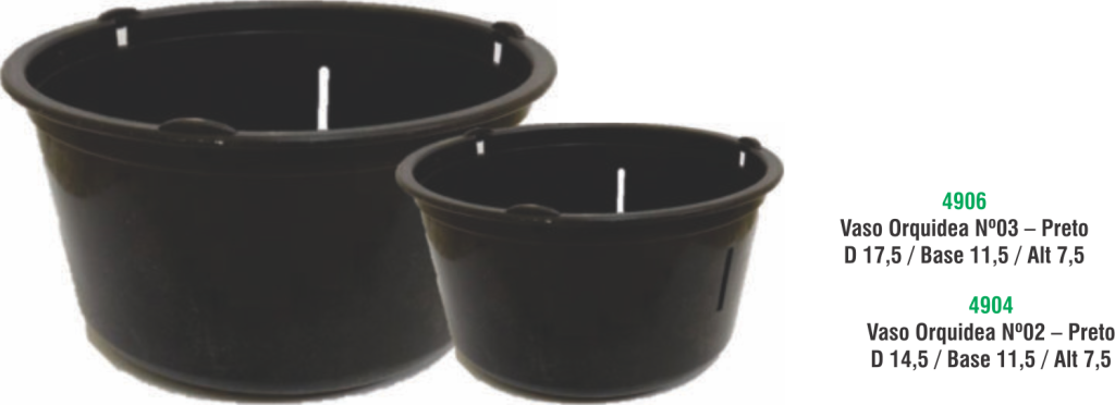 VASO ORQUIDEA Nº 02 - PRETO