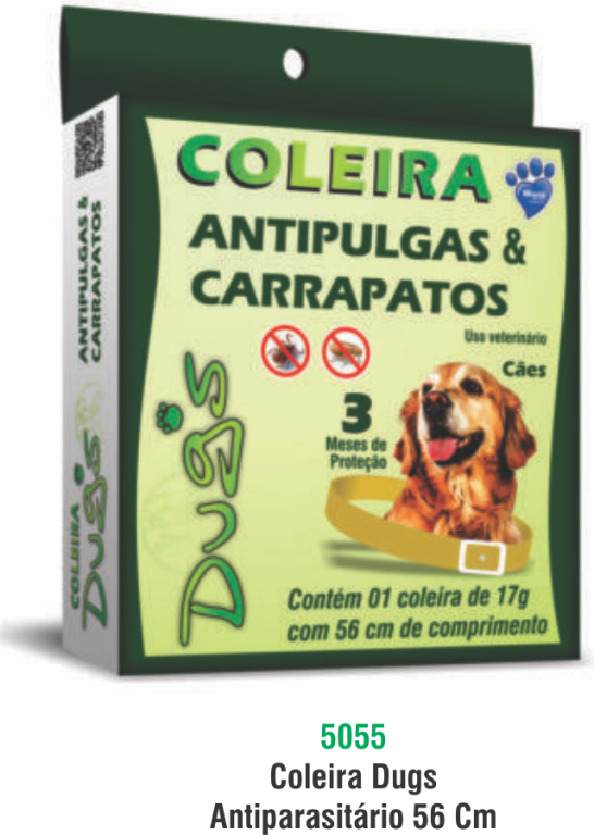 COLEIRA DUG'S ANTIPARASITÁRIO 56 CM