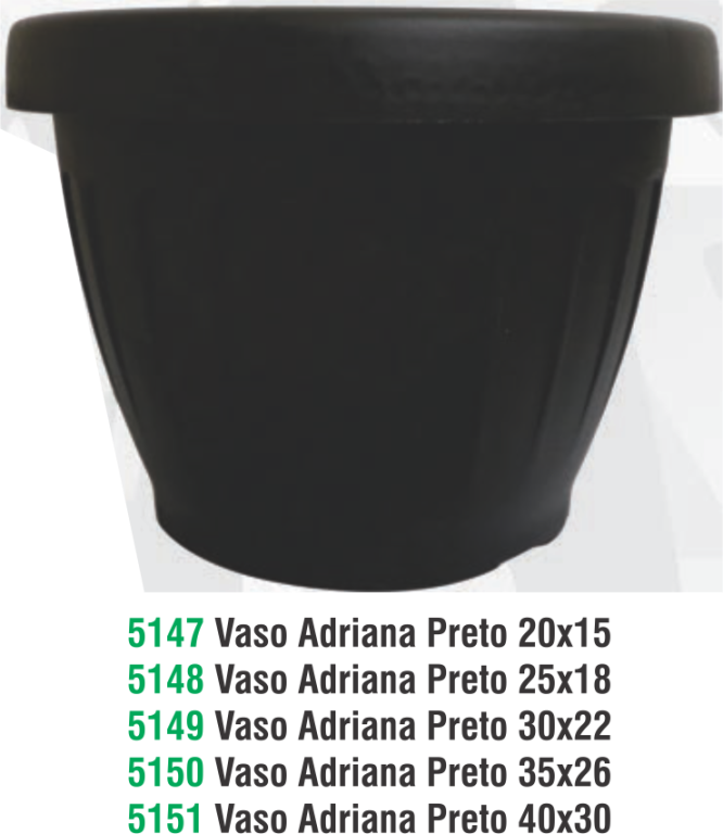 VASO ADRIANA LUXO PRETO 30X22 7LT