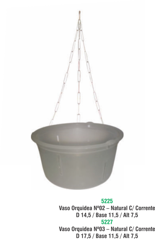 VASO ORQUIDEA Nº 03 - NATURAL C/ CORRENTE