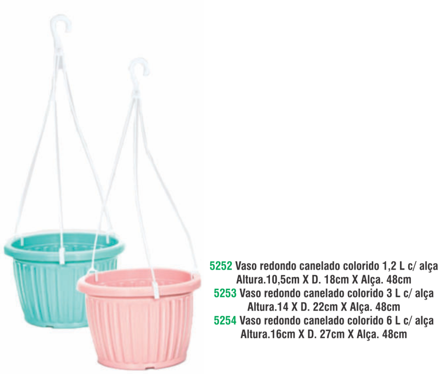 VASO REDONDO CANELADO COLOR 1,2 L C/ ALCA