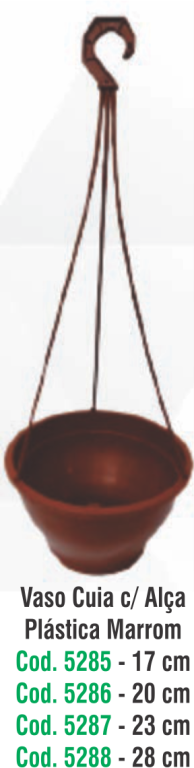 VASO CUIA C/ ALÇA PLASTICA MARROM 20CM 2,4LT