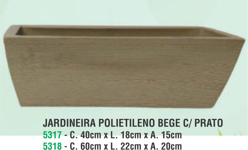 JARDINEIRA POLIETILENO BEGE C.60XL.22XA.20